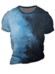 Watercolor Print Men's Graphic T-shirt Summer Outdoor Clothing