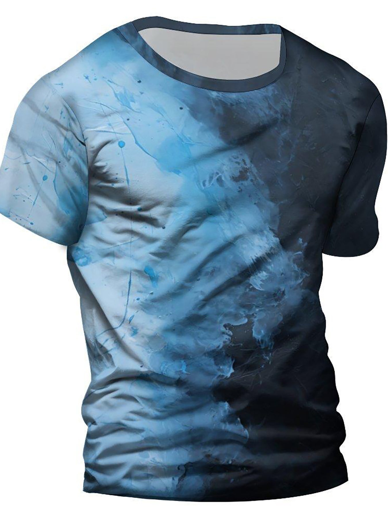 Watercolor Print Men's Graphic T-shirt Summer Outdoor Clothing
