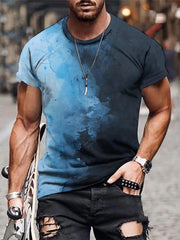 Watercolor Print Men's Graphic T-shirt Summer Outdoor Clothing