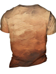 Men's Gradient Print Short Sleeve T-shirt for Summer