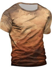 Men's Gradient Print Short Sleeve T-shirt for Summer