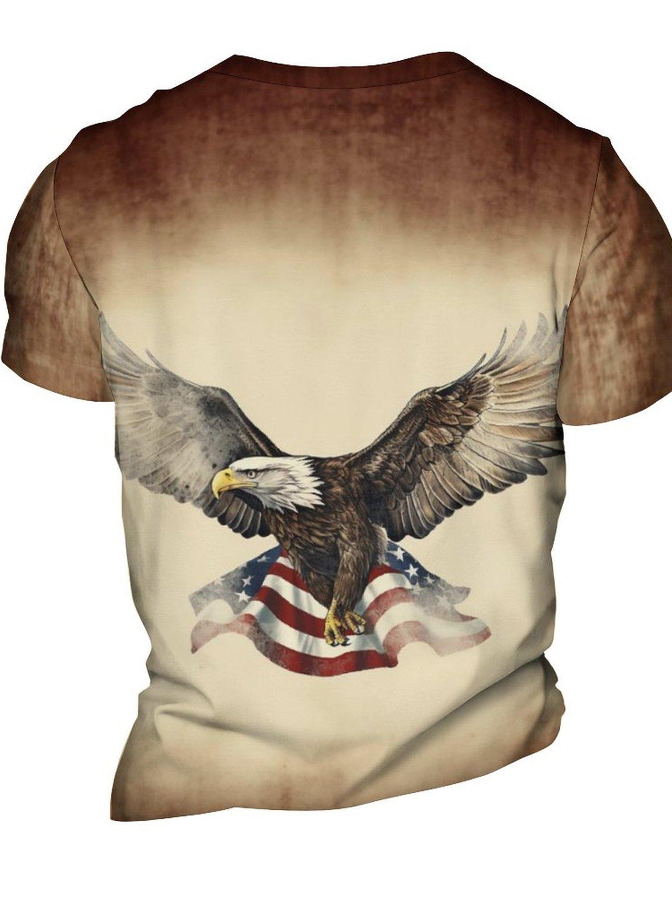 Eagle Pattern Gradient Men's Tee Summer Stylish Shirt