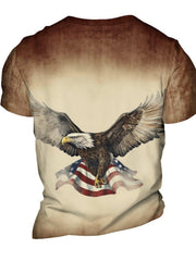 Eagle Pattern Gradient Men's Tee Summer Stylish Shirt