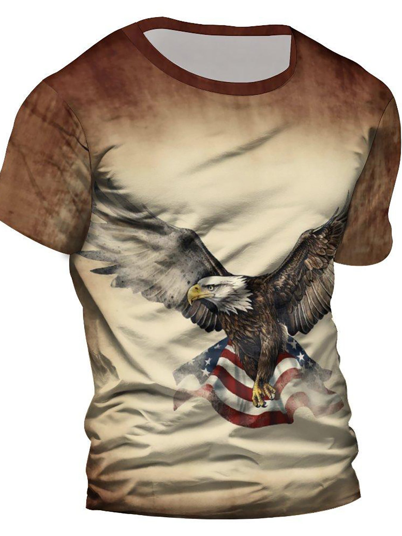 Eagle Pattern Gradient Men's Tee Summer Stylish Shirt
