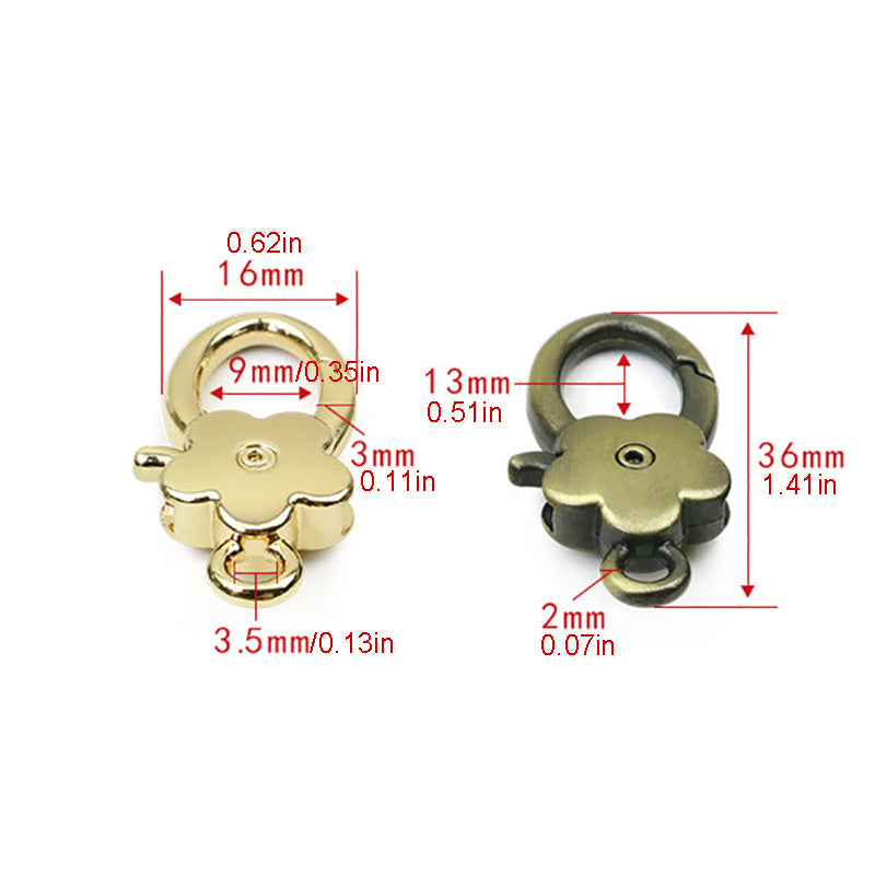 Plum Blossom Metal Carabiner Belt Buckles DIY Arts KeyChain Bag Parts