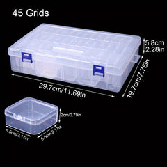 Plastic Clear Square Box Art Accessories Storage Organizer DIY Crafts