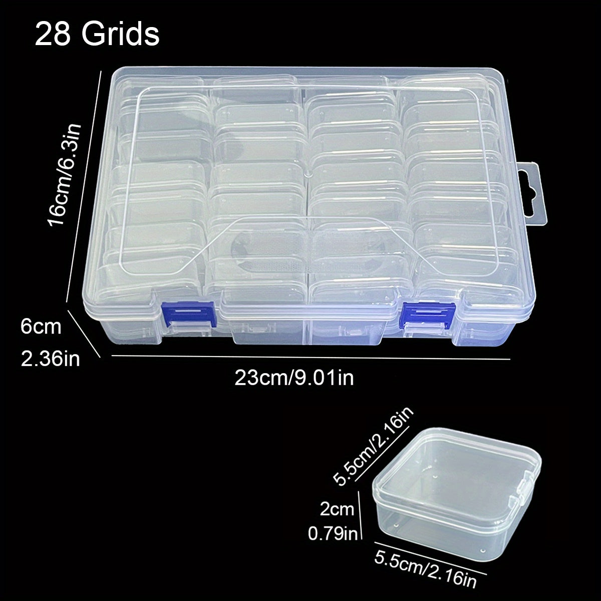 Plastic Clear Square Box Art Accessories Storage Organizer DIY Crafts