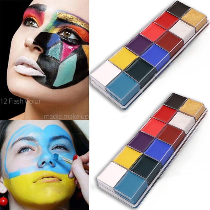 Professional Makeup 12 Pigment Body Paint Drama Joker Halloween Makeup Face