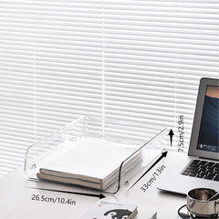 Clear Plastic Storage Tray for School Office Supplies