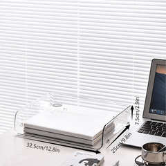 Clear Plastic Storage Tray for School Office Supplies