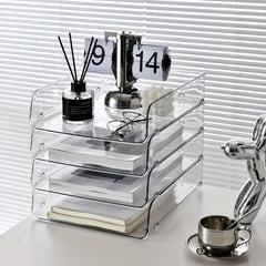 Clear Plastic Storage Tray for School Office Supplies