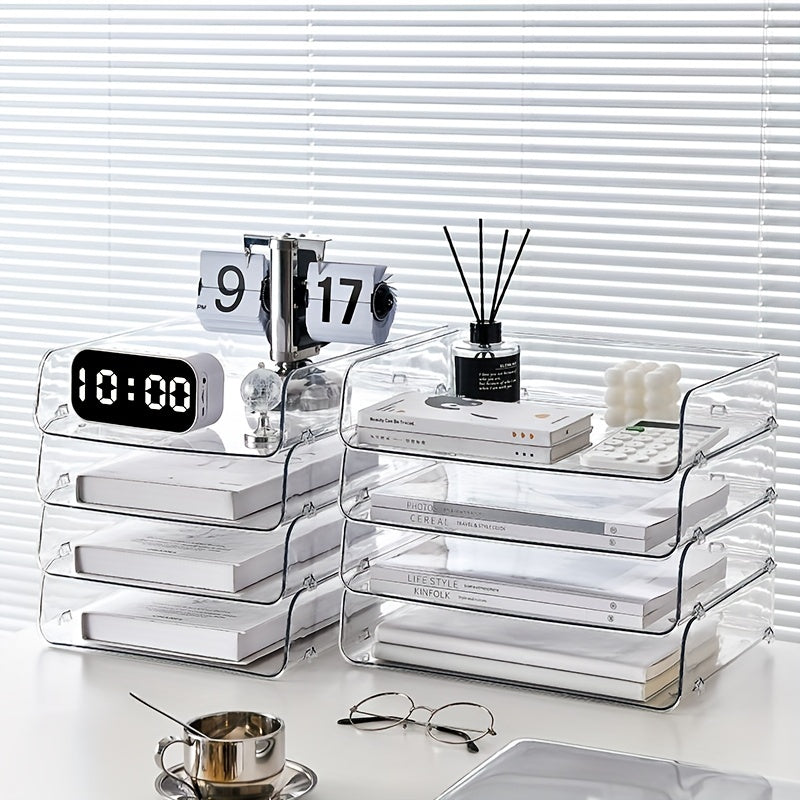 Clear Plastic Storage Tray for School Office Supplies