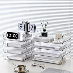 Clear Plastic Storage Tray for School Office Supplies