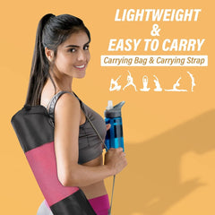 Thickened Yoga Mat with Mesh Storage Bag 182x60cm - Black