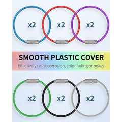 Large Stainless Steel Key Ring Loop Holder for Luggage Tag - Pack of 20