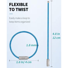 Large Stainless Steel Key Ring Loop Holder for Luggage Tag - Pack of 20