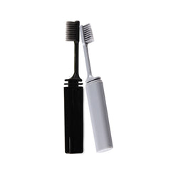 2pcs Bamboo Charcoal Toothbrush Foldable Mini Travel Size Oral Care Toothbrush