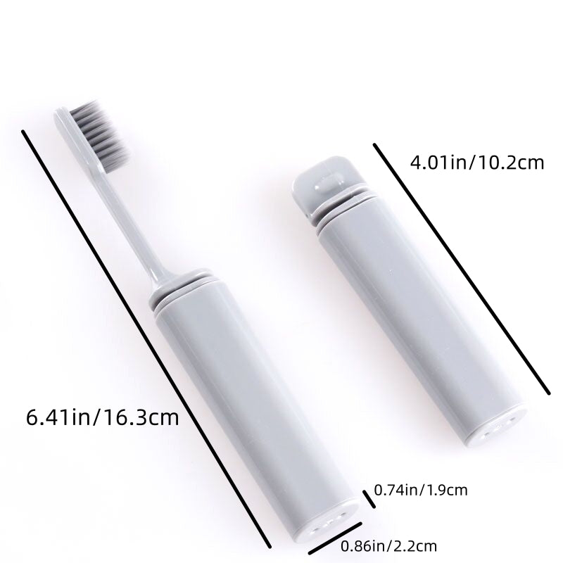 2pcs Bamboo Charcoal Toothbrush Foldable Mini Travel Size Oral Care Toothbrush