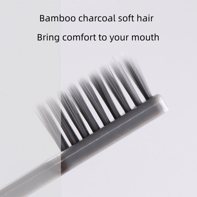 2pcs Bamboo Charcoal Toothbrush Foldable Mini Travel Size Oral Care Toothbrush
