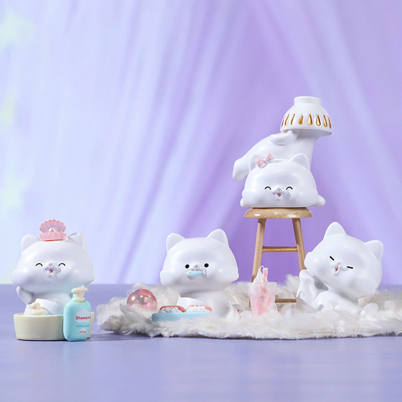 Resin Cat Toy Blind Box Desktop Decoration 8 Designs 1 Hidden Edition