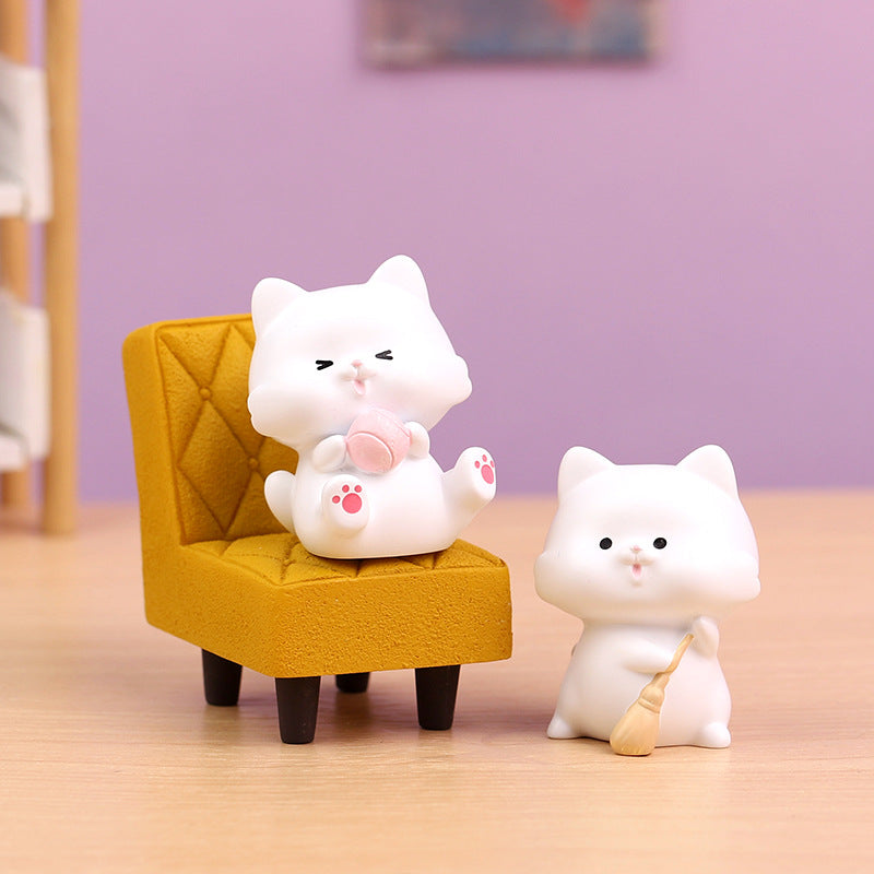 Resin Cat Toy Blind Box Desktop Decoration 8 Designs 1 Hidden Edition