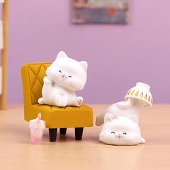 Resin Cat Toy Blind Box Desktop Decoration 8 Designs 1 Hidden Edition