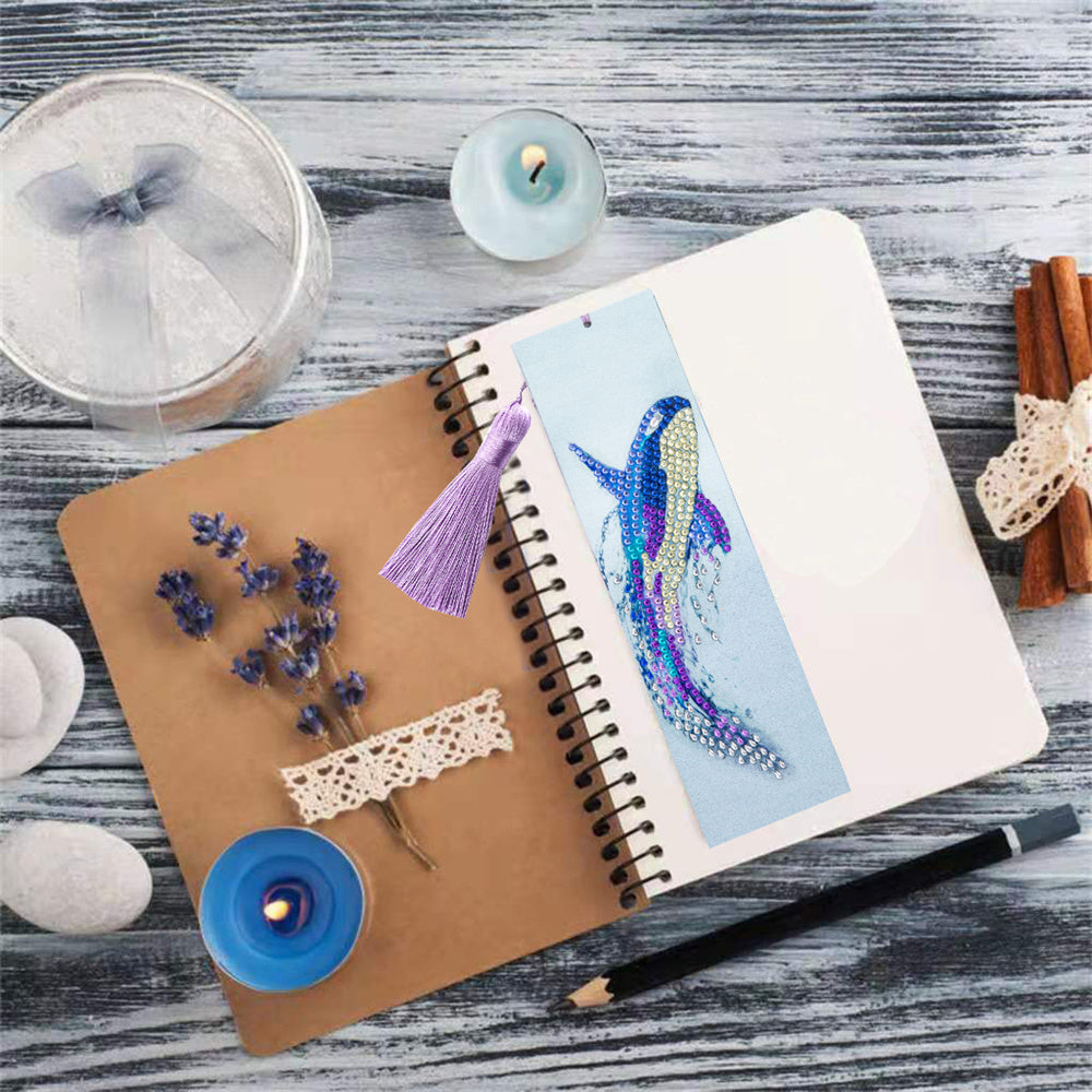DIY Diamond Painting Bookmark 5D Crystal Embroidery Kit Tassel Bookmark