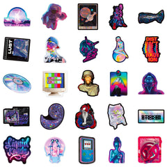 50pcs Holographic Laser Style Stickers for DIY Skateboard Guitar Cup
