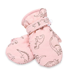 Kids Winter Dinosaur Ski Mittens Plush Thick Warm Cartoon Anti Cold Gloves