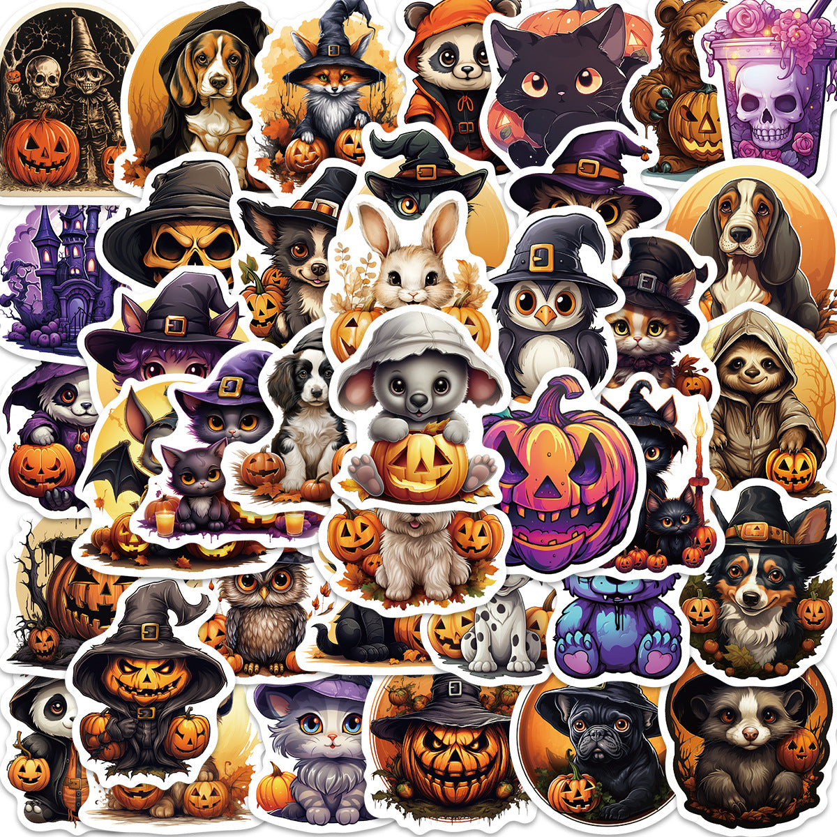 50pcs Halloween Stickers Waterproof Vinyl Sticker For Teen