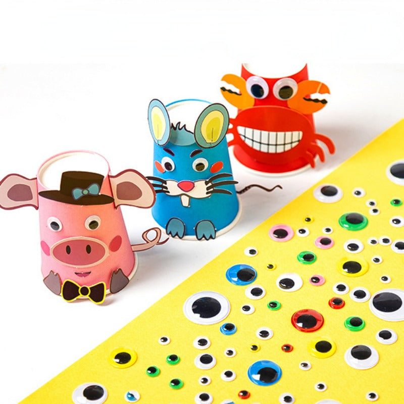 100pcs Colorful Movable Eyes DIY Animal Doll Eyes With Eyelashes