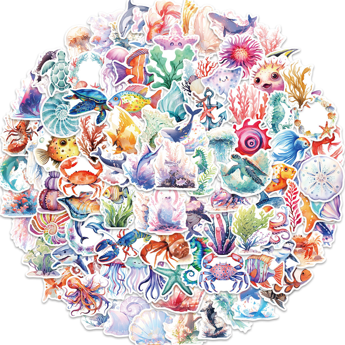 100pcs Ocean Stickers Animal Stickers Sea Animal Stickers For Adult
