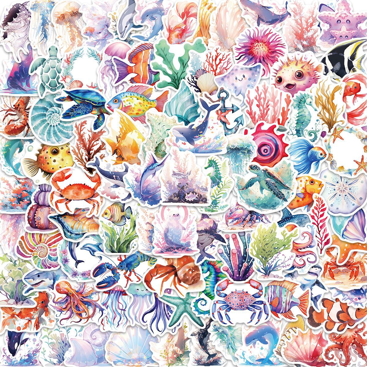 100pcs Ocean Stickers Animal Stickers Sea Animal Stickers For Adult