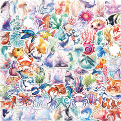100pcs Ocean Stickers Animal Stickers Sea Animal Stickers For Adult