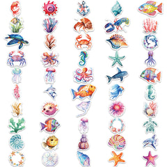 100pcs Ocean Stickers Animal Stickers Sea Animal Stickers For Adult