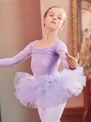 Stretchy Ballet Leotard Long Sleeve Gymnastics Dress Girls