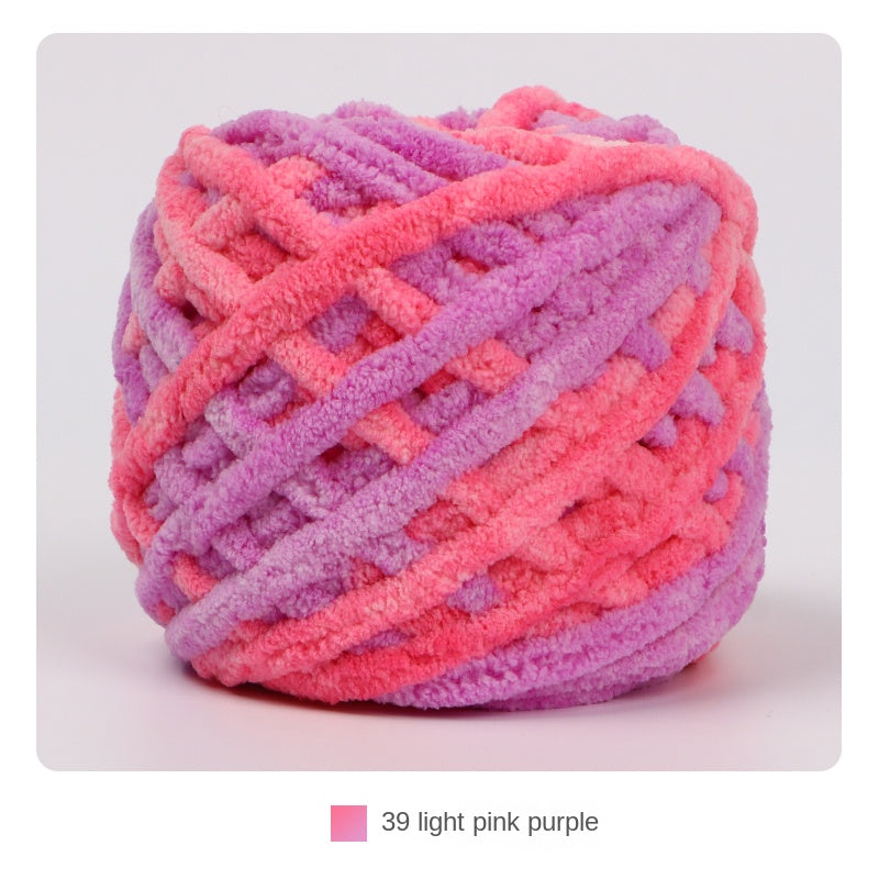 Hand Knitted Woolen Scarf Ice Strip Thread 30m Long Polyester Colorful Yarn