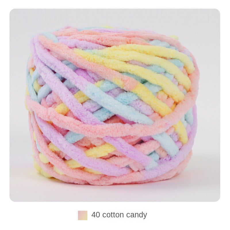 Hand Knitted Woolen Scarf Ice Strip Thread 30m Long Polyester Colorful Yarn
