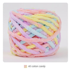 Hand Knitted Woolen Scarf Ice Strip Thread 30m Long Polyester Colorful Yarn