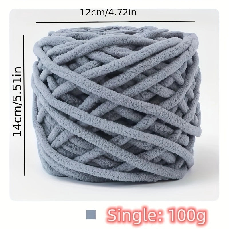 Hand Knitted Woolen Scarf Ice Strip Thread 30m Long Polyester Colorful Yarn