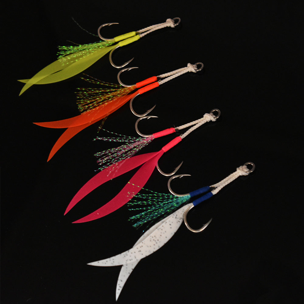 4pc Double Assist Hook Metal Jig Fishing Accessories