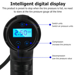 Portable Tyre Inflator 120W Air Compressor - LED Digital Press