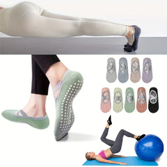 Women's Non-slip Cross Strap Yoga Socks Breathable Dance Training Socks