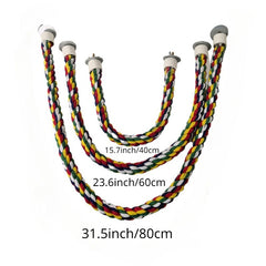 Colorful Rope Bird Stand Parrot Toy Climbing Ladder