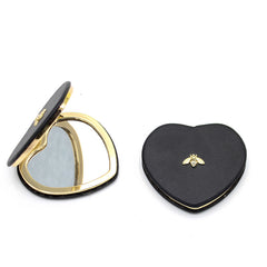 Mini Portable Love Heart Mirror Metal Makeup Travel Makeup Mirror