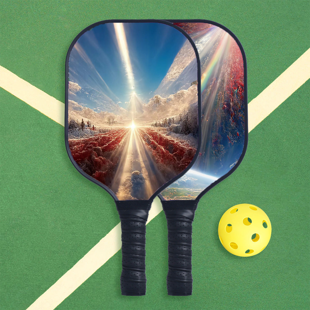 Fiberglass Carbon Fiber Pickleball Paddle Set for Indoor Outdoor