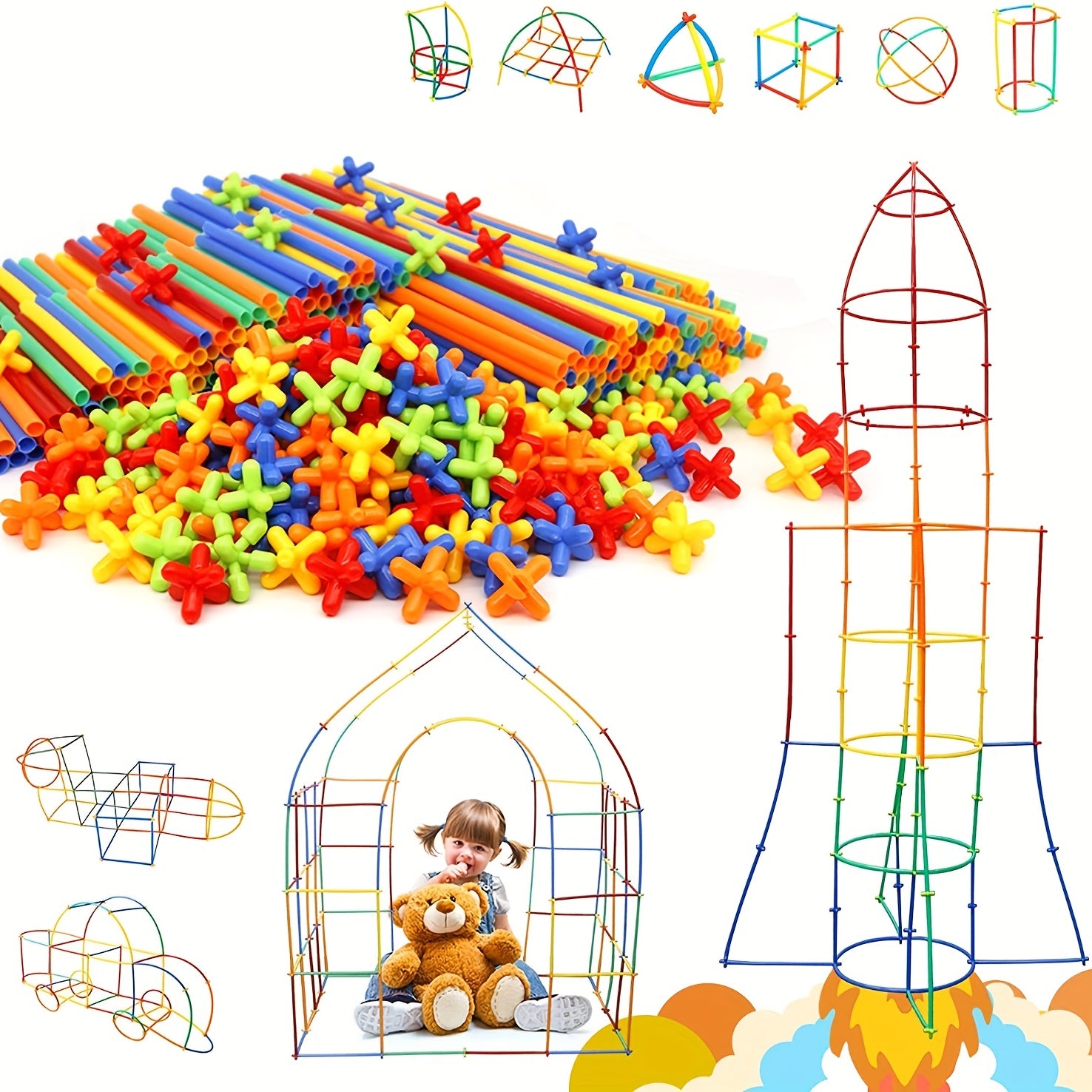 Straw Builder Toy Set for Indoor and Outdoor Play