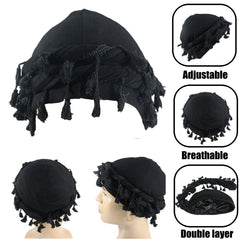 Vintage Twist Head Wraps Turban for Men Durag Tassel