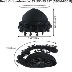 Vintage Twist Head Wraps Turban for Men Durag Tassel