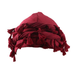 Vintage Twist Head Wraps Turban for Men Durag Tassel